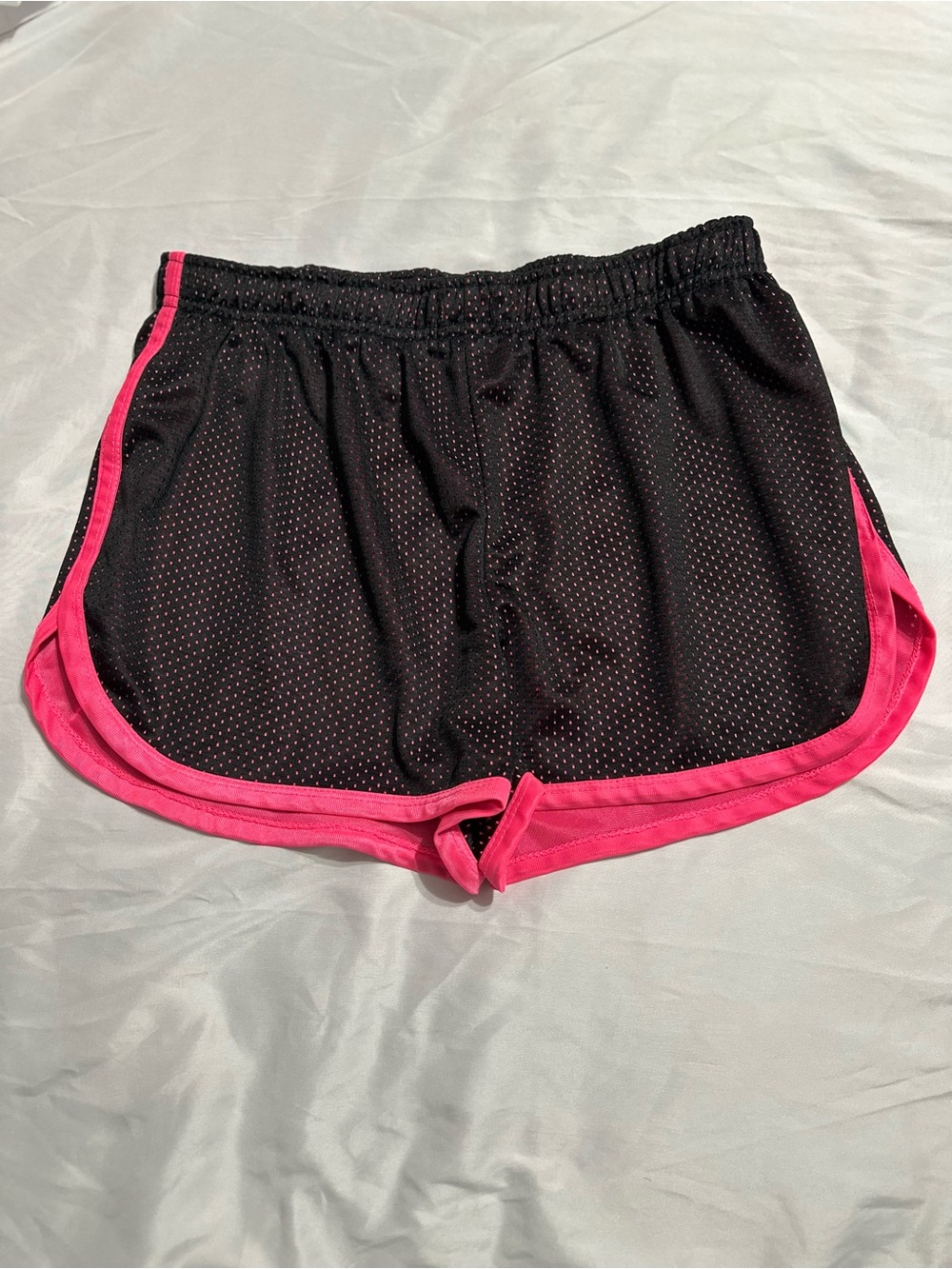 Zone Pro Black Athletic Mesh Shorts with Pink Trim